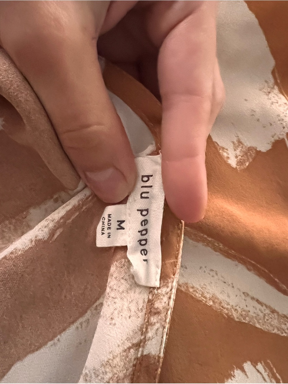 Rust colored Tie-Front Slip Dress in Rust/White - Picture 4 of 6